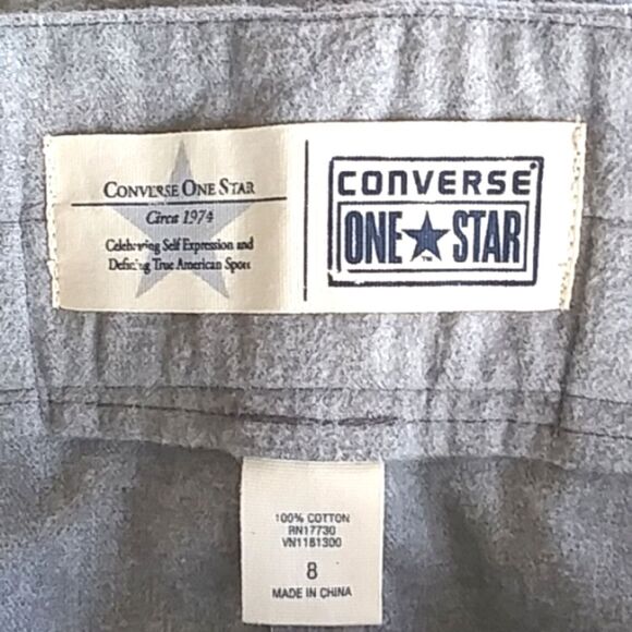 Converse One Star Light Gray with Some Medium Gray Heathering Flannel Skirt - Picture 4 of 7